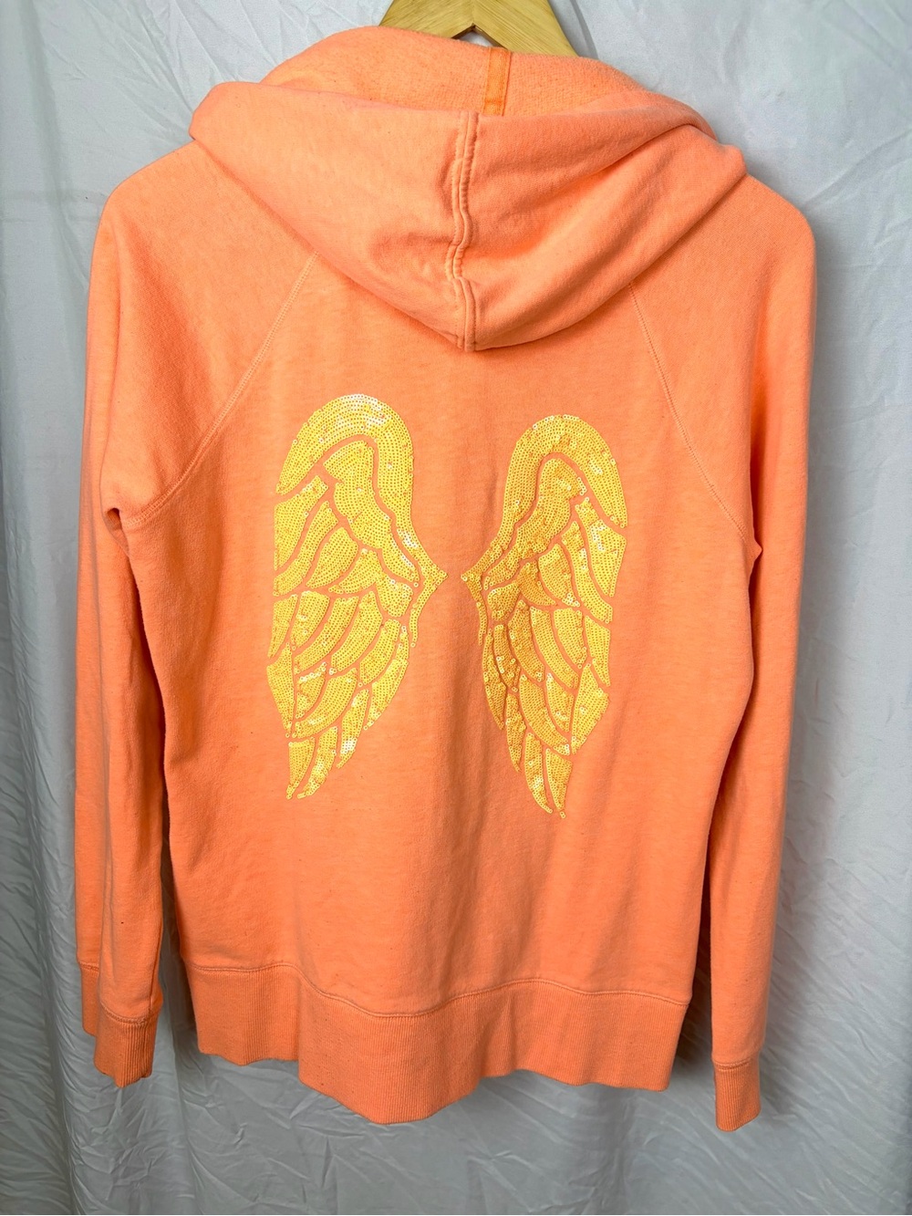 Victoria's Secret Cantaloupe Orange Hoodie with Angel Wings